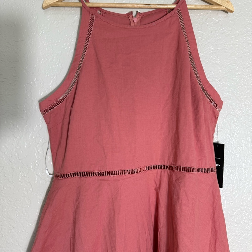 Lulu’s Catch Your Eye Rusty Rose Skater Dress Size XL Minimalist Modern Chic - Picture 4 of 9